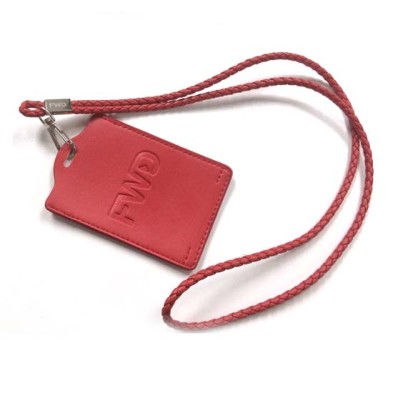 Badge holder with leather lanyard - FWD